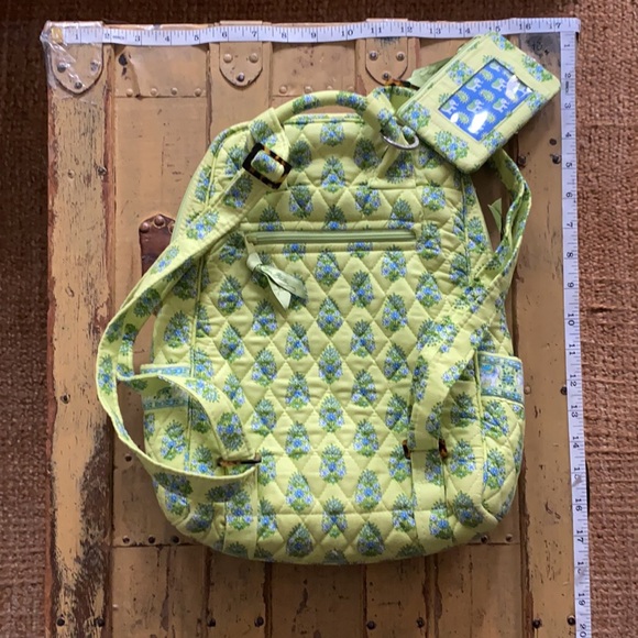 🌿🐘💚 VERA BRADLEY ELEPHANT QUILTED BACKPACK BAG RETIRED PATTERN LIME GREEN - Picture 11 of 11